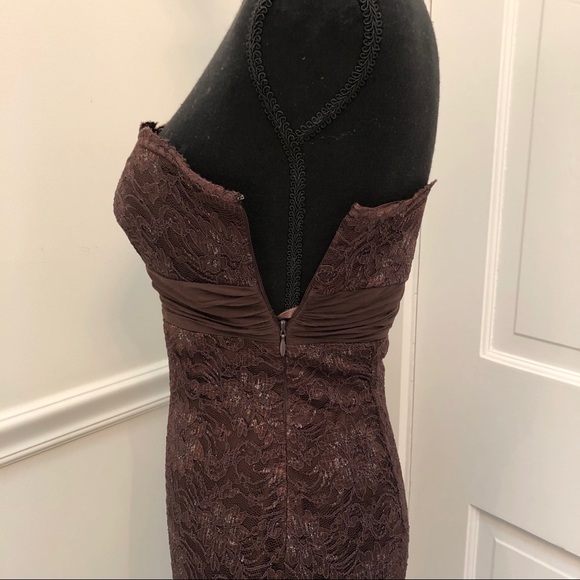 BCBGMaxAzria Brown Lace Cocktail Dress - Picture 6 of 8